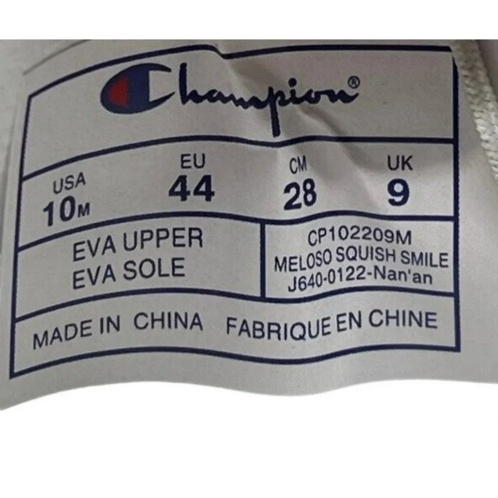 Champion Men's Meloso‎ Squish Smile Slides Size 10 Smiley Face Sandals New